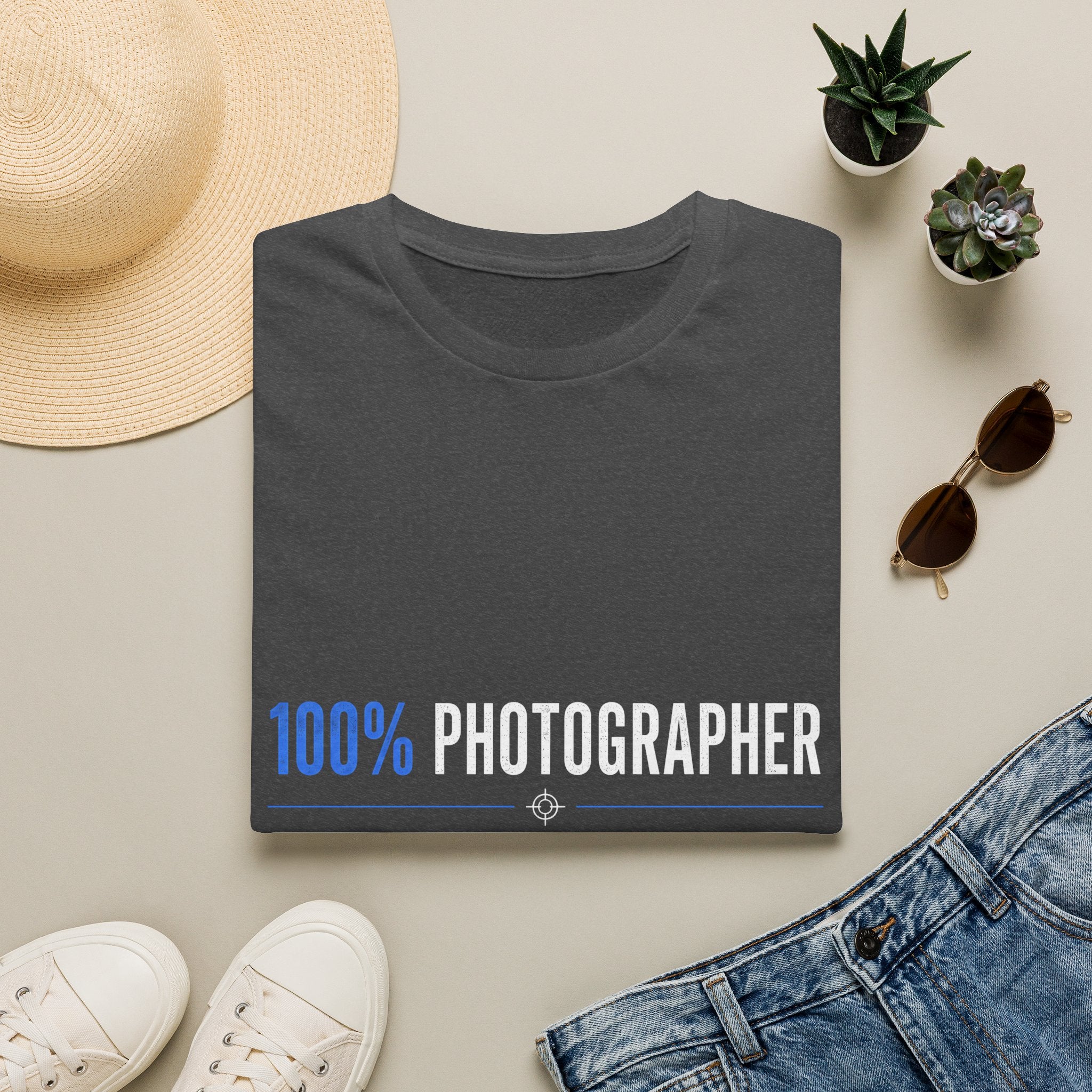 Photographer T-Shirt — “100% Photographer, 0% Generated”