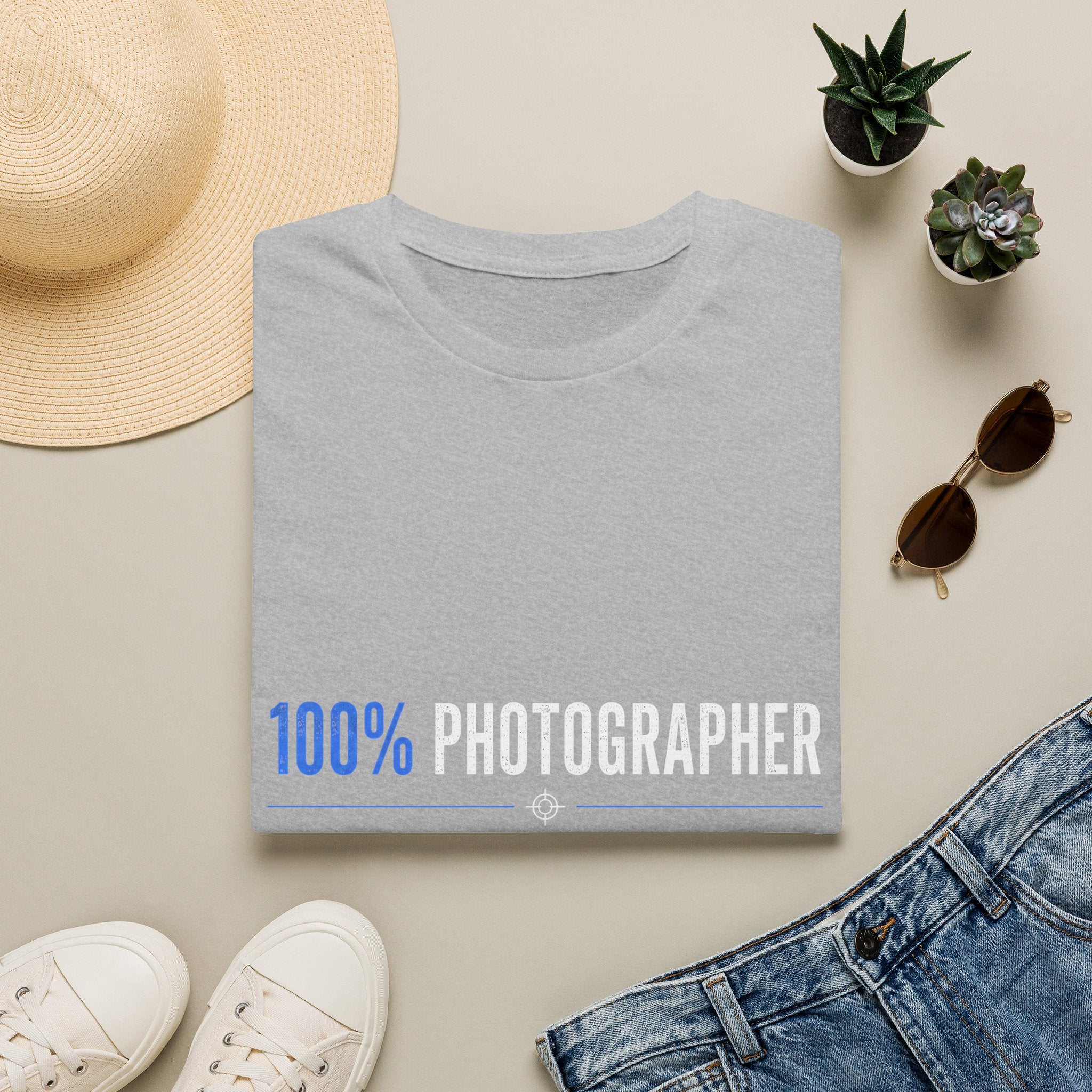 Photographer T-Shirt — “100% Photographer, 0% Generated”