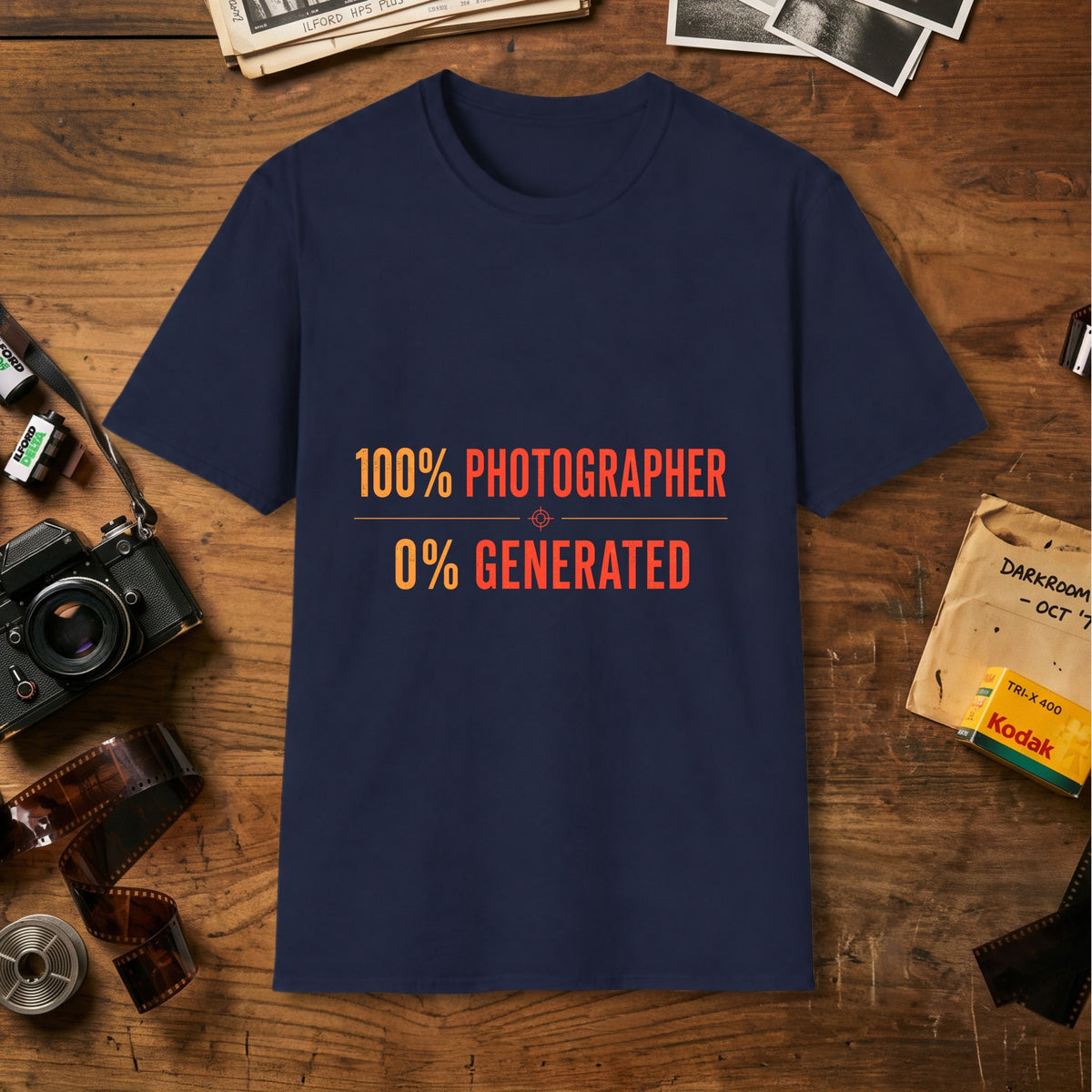 100% Photographer 0% Generated T-Shirt