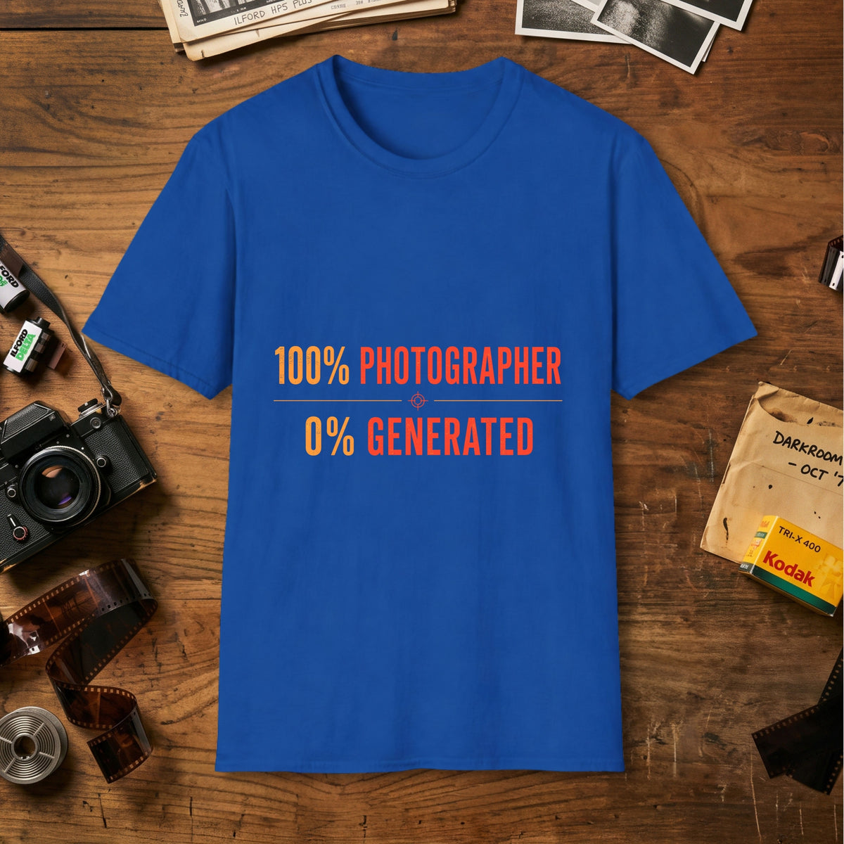 100% Photographer 0% Generated T-Shirt