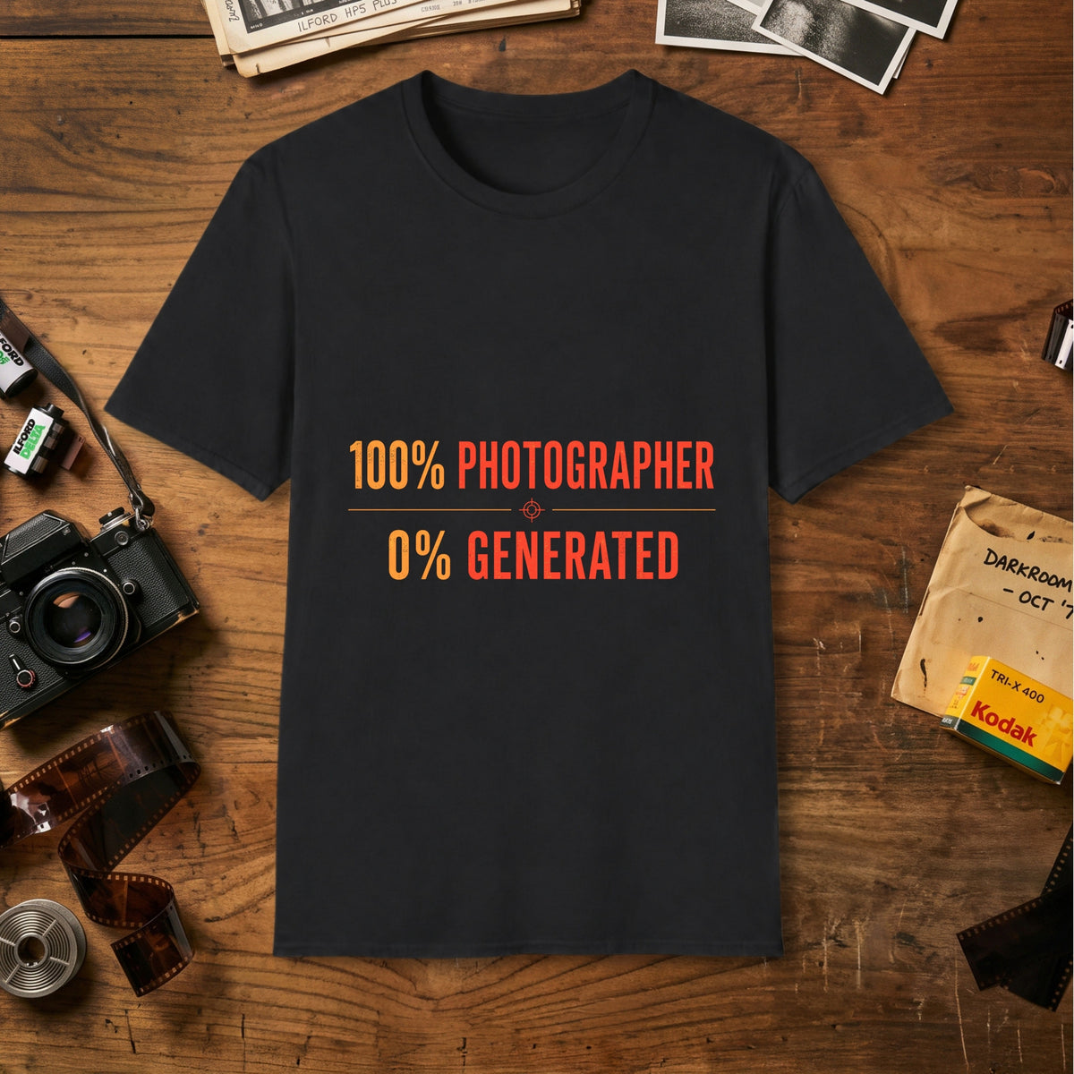100% Photographer 0% Generated T-Shirt