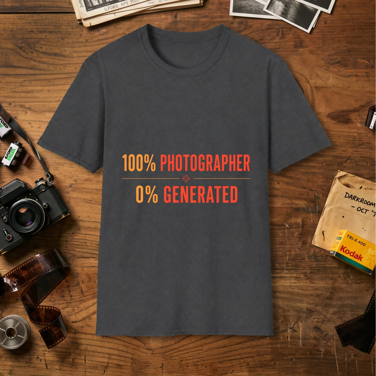 100% Photographer 0% Generated T-Shirt