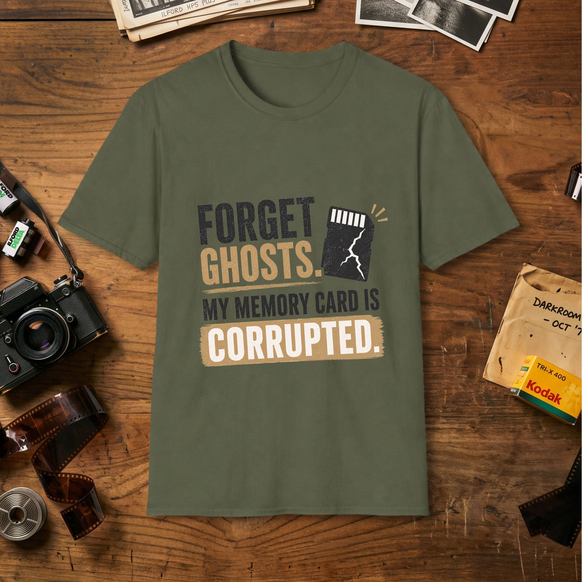 Forget Ghosts Memory Card T-Shirt