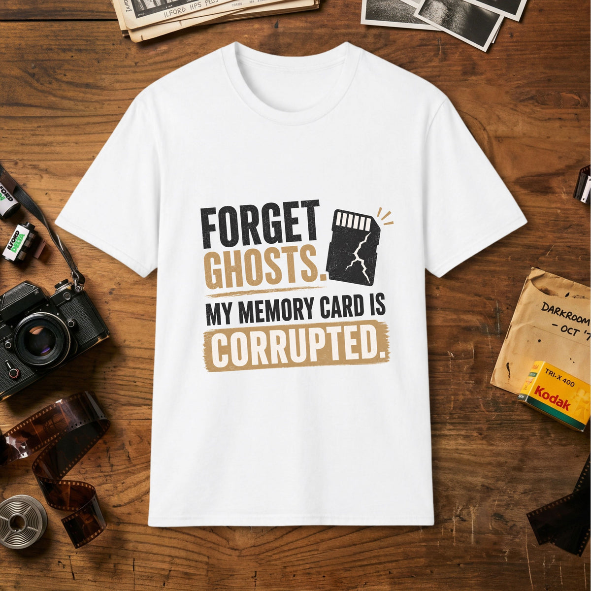 Forget Ghosts Memory Card T-Shirt