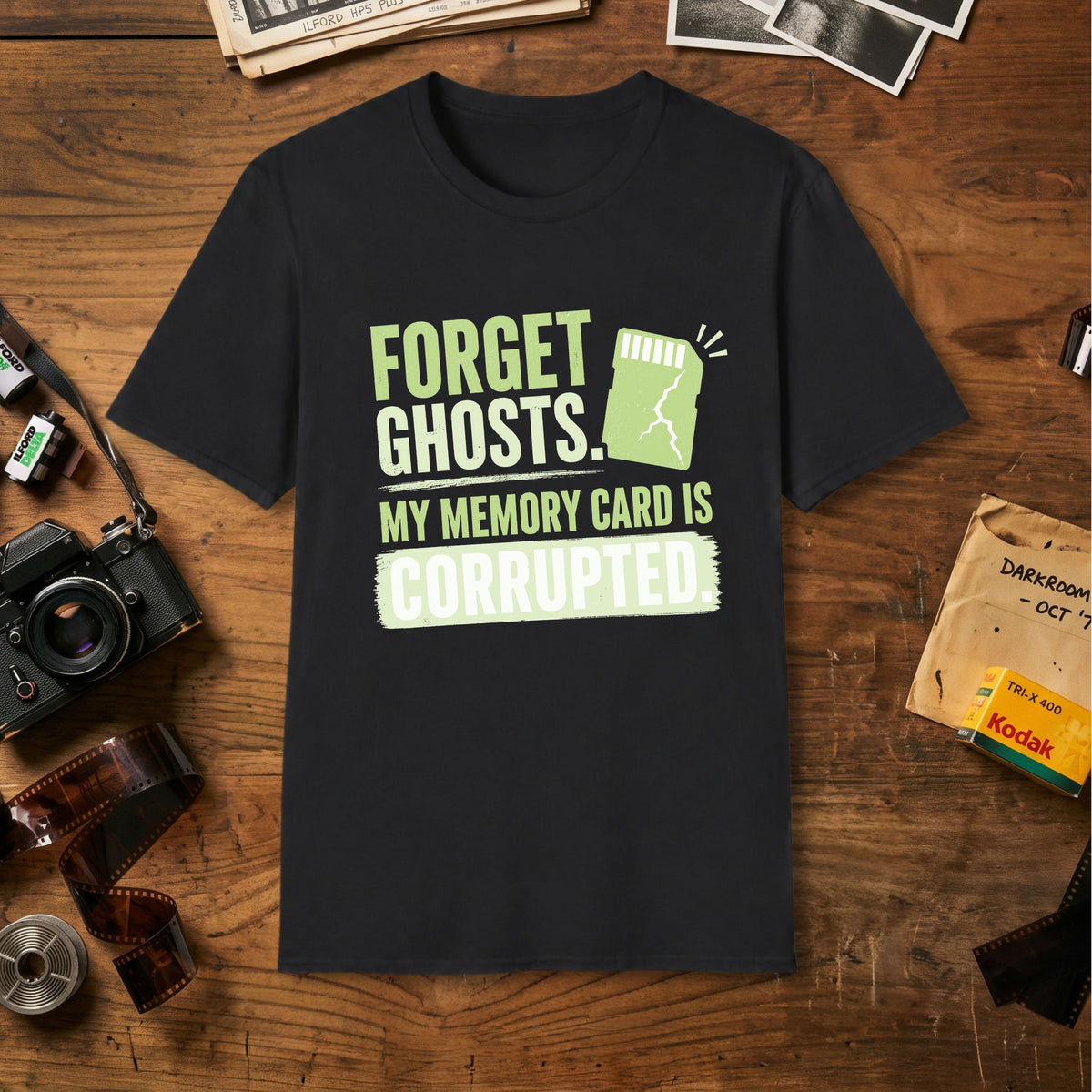 Forget Ghosts Memory Card T-Shirt