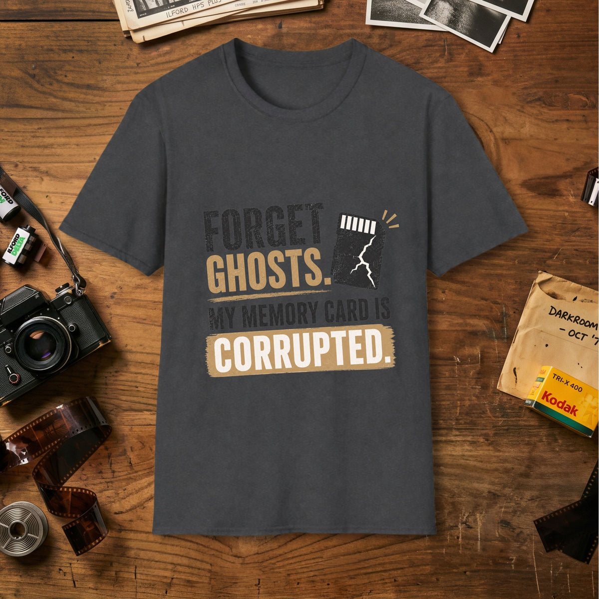 Forget Ghosts Memory Card T-Shirt