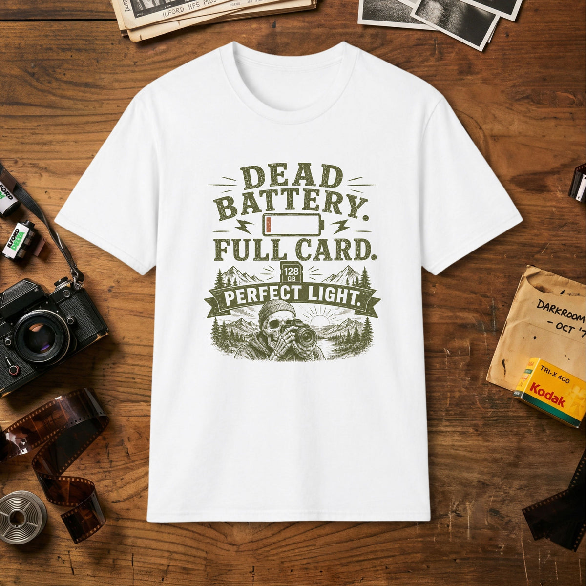 Dead Battery Full Card T-Shirt