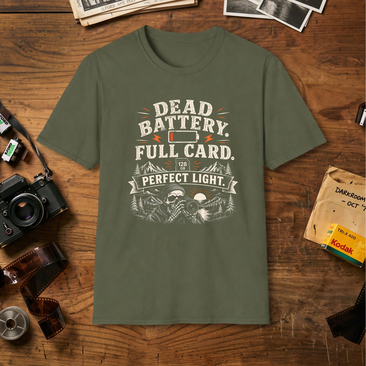 Dead Battery Full Card T-Shirt